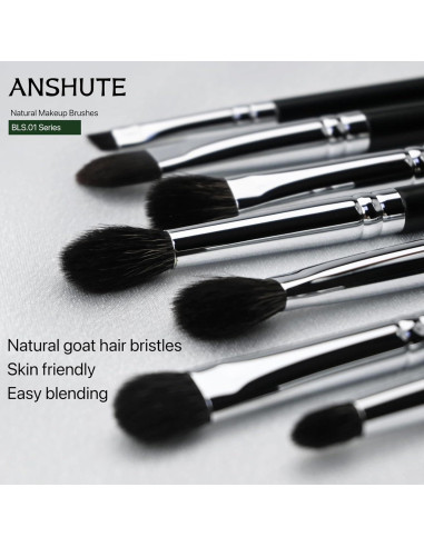 Juego de Brochas para Ojos Anshute 7 Piezas Cerdas Naturales