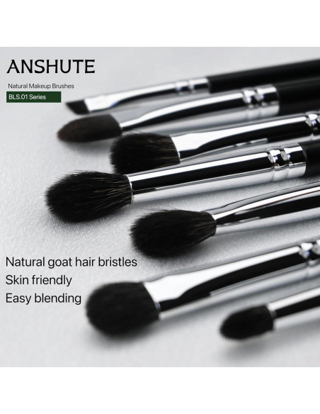 Juego de Brochas para Ojos Anshute 7 Piezas Cerdas Naturales