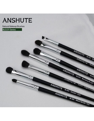 Juego de Brochas para Ojos Anshute 7 Piezas Cerdas Naturales
