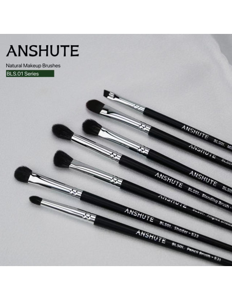 Juego de Brochas para Ojos Anshute 7 Piezas Cerdas Naturales