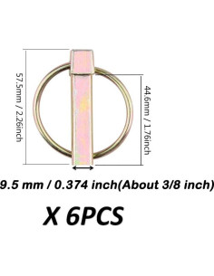 Kit de Pasadores de Seguridad Comonc 3/8" Galvanizados 6PCS 2