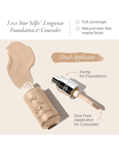 Base y Corrector 4-en-1 PUR Belleza - Larga Duración 90g