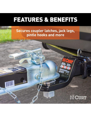 Pasador de Seguridad CURT 25035 con Cadena 30.48 cm Zinc