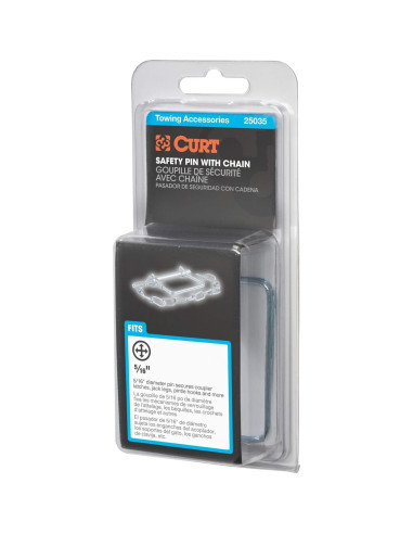 Pasador de Seguridad CURT 25035 con Cadena 30.48 cm Zinc