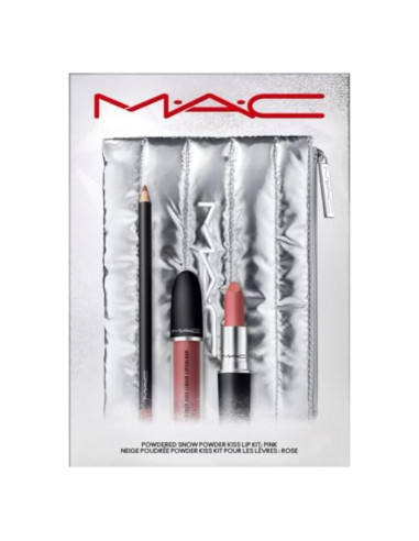 Kit de Labios M.A.C Powder Kiss - Rosa, 3 Piezas
