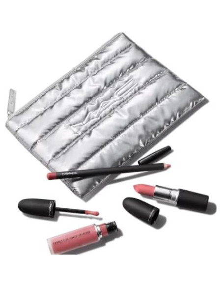 Kit de Labios M.A.C Powder Kiss - Rosa, 3 Piezas