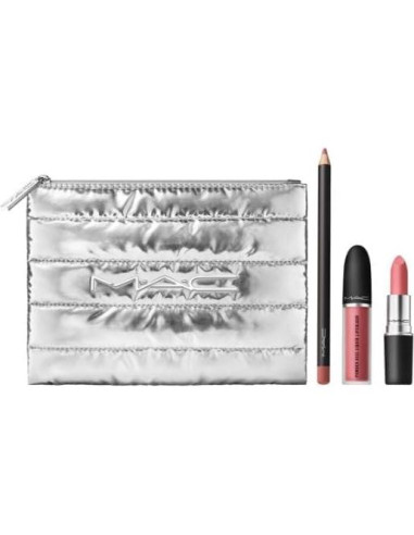 Kit de Labios M.A.C Powder Kiss - Rosa, 3 Piezas