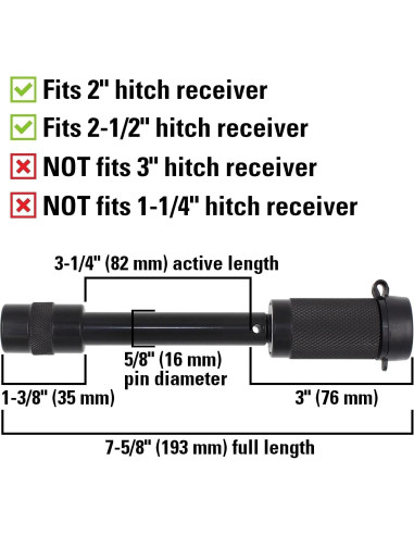 Cerradura de Enganche TowWorks 79630 5/8" Extra Largo 8.3 cm