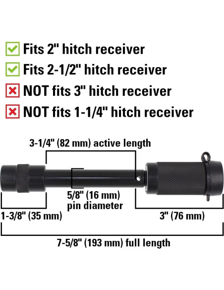Cerradura de Enganche TowWorks 79630 5/8" Extra Largo 8.3 cm