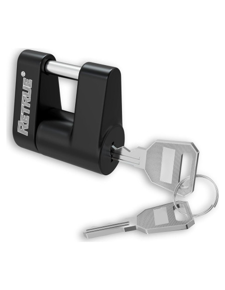 Cerradura de Acoplador de Remolque RETRUE, Alta Seguridad, Negro