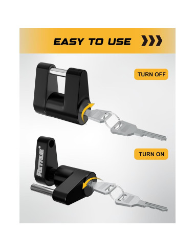 Cerradura de Acoplador de Remolque RETRUE, Alta Seguridad, Negro