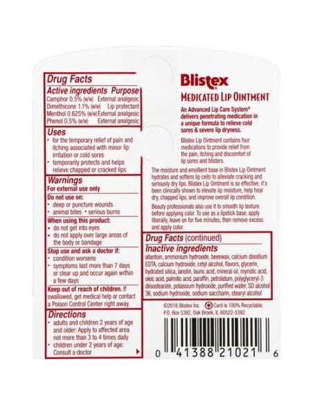 Ungüento Labial Medicado Blistex 5.97 g - Alivio Ultra