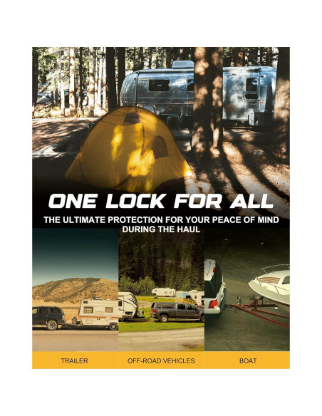 Cerradura de Acoplador de Remolque RETRUE, Alta Seguridad, Negro