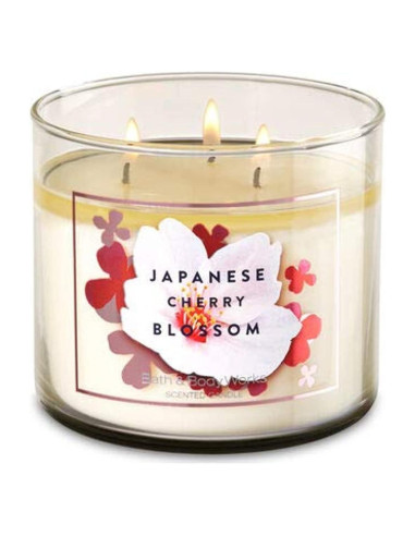 Vela de 3 Mechas Baño y Cuerpo Trabaja Flor de Cerezo 411g