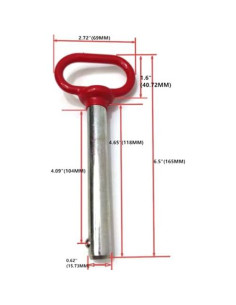 Pasador de Detención ZOROLE 5/8" x 4" Acero Zinc Rojo 2