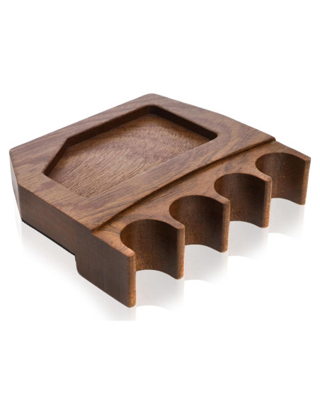 Soporte de Taco de Billar Eorbow de Madera Sapele 4 Agujeros