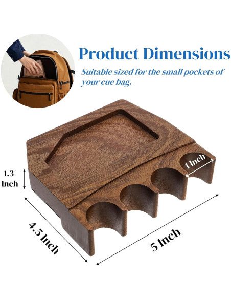 Soporte de Taco de Billar Eorbow de Madera Sapele 4 Agujeros