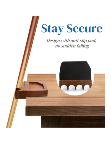 Soporte de Taco de Billar Eorbow de Madera Sapele 4 Agujeros