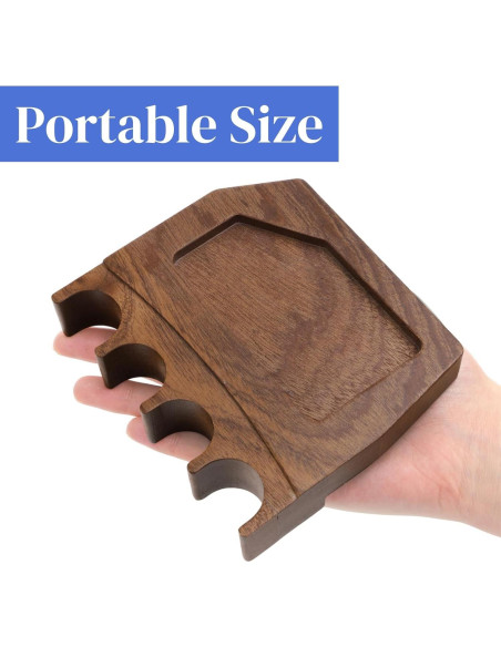 Soporte de Taco de Billar Eorbow de Madera Sapele 4 Agujeros