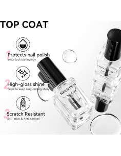 Capa Superior Esmalte de Uñas Nailshion 2Pcs Secado Rápido 2