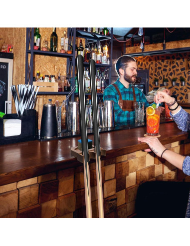 Soporte de Taco de Billar Eorbow de Madera Sapele 4 Agujeros