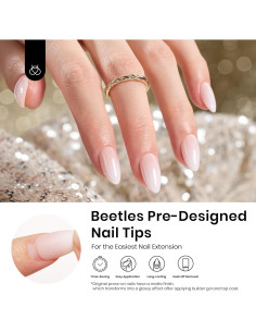 Uñas Postizas Cortas Almendra Ombre Beetles 224 Pcs 2