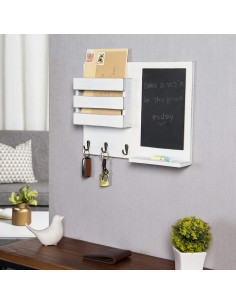 Organizador de correo y llaves MyGift blanco vintage 2