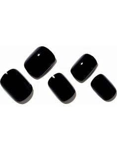 Uñas Postizas Cortas Cuadradas GLAMERMAID 24 PCS Gótico Negro 2