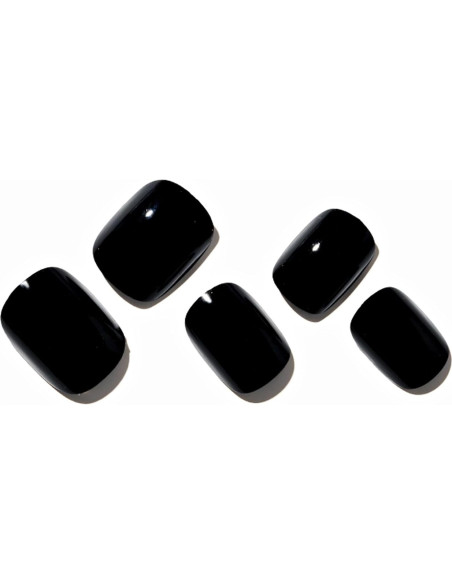 Uñas Postizas Cortas Cuadradas GLAMERMAID 24 PCS Gótico Negro