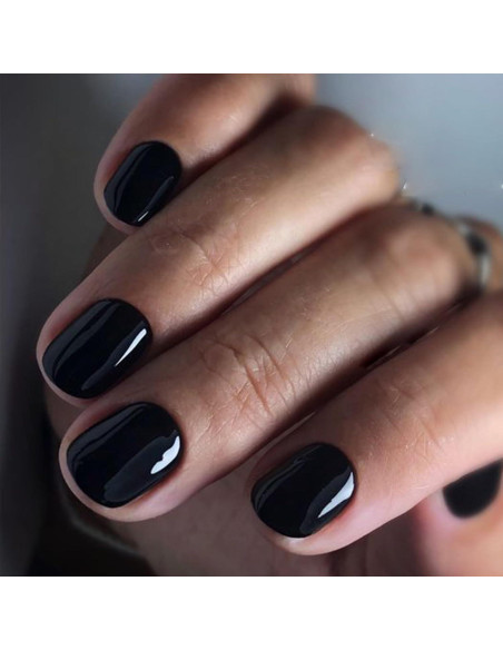 Uñas Postizas Cortas Cuadradas GLAMERMAID 24 PCS Gótico Negro