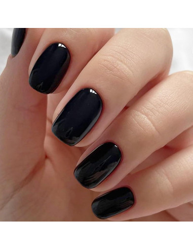 Uñas Postizas Cortas Cuadradas GLAMERMAID 24 PCS Gótico Negro