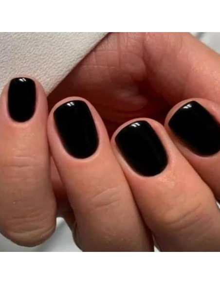 Uñas Postizas Cortas Cuadradas GLAMERMAID 24 PCS Gótico Negro