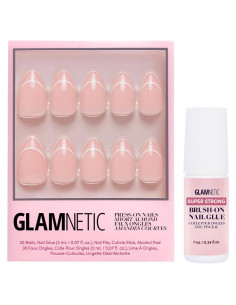 Glamnetic Uñas Postizas Almendra Cortas Celestial - Kit 30 Uñas