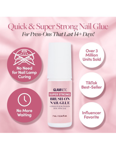 Glamnetic Uñas Postizas Almendra Cortas Celestial - Kit 30 Uñas