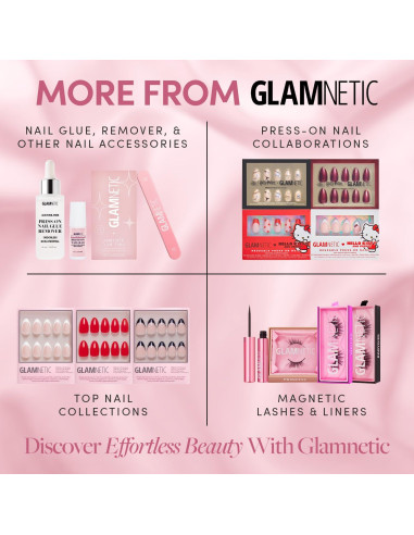 Glamnetic Uñas Postizas Almendra Cortas Celestial - Kit 30 Uñas