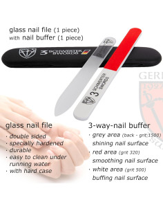 Lima de Uñas de Vidrio 3 Espadas Alemania Doble Cara 11.5 cm 2