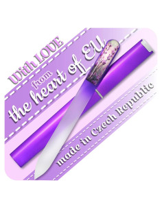 Lima de Uñas de Cristal Gladzy 16cm Doble Cara con Estuche