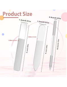 Kit 3 Limás de Uñas de Vidrio Styquenzer - Pulido Profesional 2