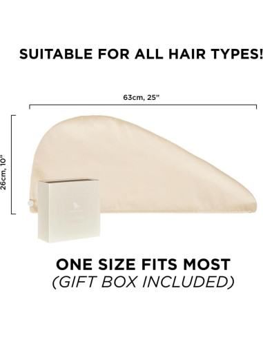 Toalla Turbante Dock & Bay Beige Bali - Súper Absorbente 63x25cm