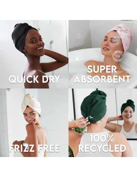 Toalla Turbante Dock & Bay Beige Bali - Súper Absorbente 63x25cm