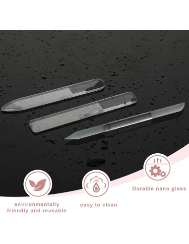 Kit 3 Limás de Uñas de Vidrio Styquenzer - Pulido Profesional