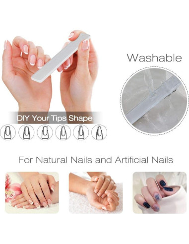 Lima de Uñas de Nano Vidrio beUakso con Estuche y Pulidor