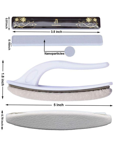 Lima de Uñas de Nano Vidrio beUakso con Estuche y Pulidor
