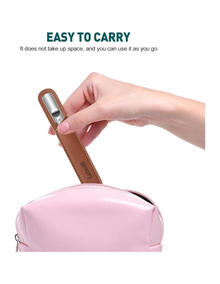 Lima de Uñas de Vidrio y Metal Lobodt - Portátil con Funda