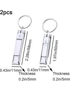 Juego de Cortadores de Uñas YIKEXIAOSHULIN Plegable Acero Inoxidable 2
