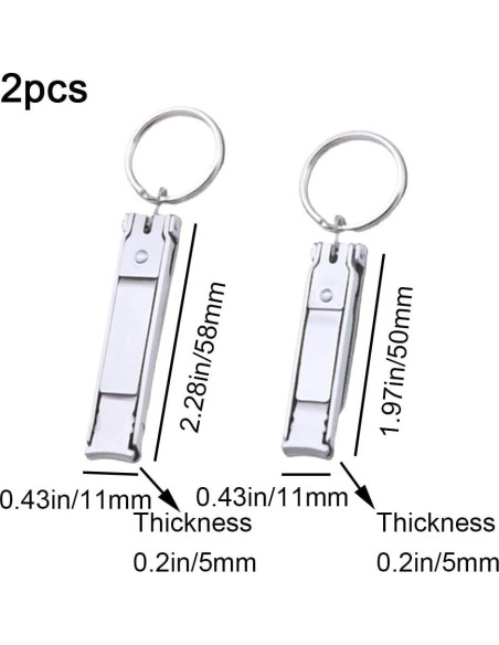 Juego de Cortadores de Uñas YIKEXIAOSHULIN Plegable Acero Inoxidable