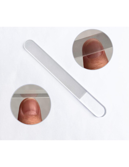 Lima de Uñas de Vidrio YESTAND - Textura Fina, 2 Unidades