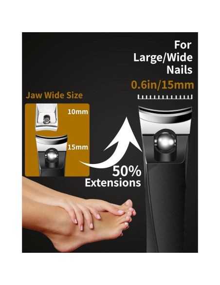 Cortauñas EBEWANLI 15mm Acero Inoxidable con Lima Ergonómica