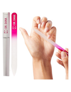 Lima de Uñas de Cristal Dr. Dana con Estuche Protector - Doble Cara