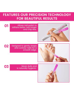 Lima de Uñas de Cristal Dr. Dana con Estuche Protector - Doble Cara 2